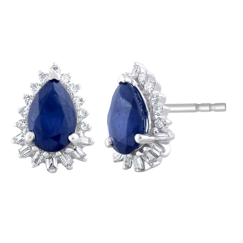 9k Sapphire & Diamond Earrings