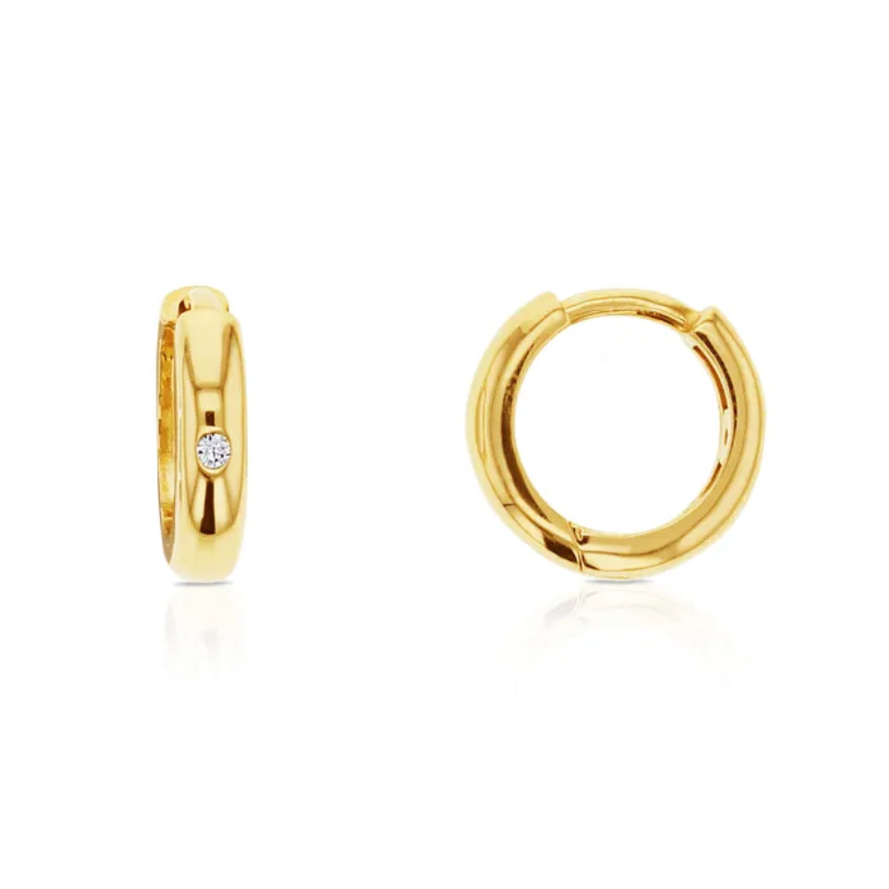 9k Yellow Gold Huggie Earrings