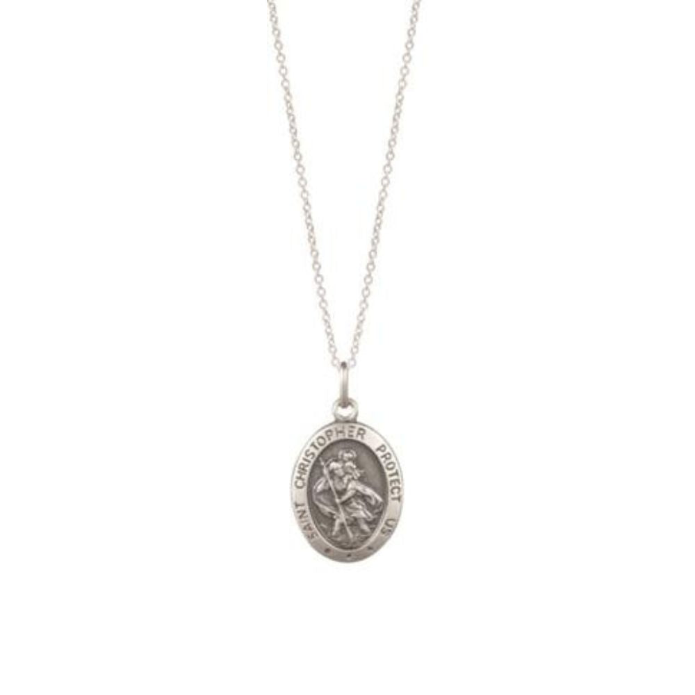Omnia Silver Saint Christopher Necklace