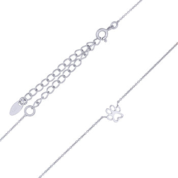 Charlie & Rose 'Impression' Paw Print Necklace | Silver