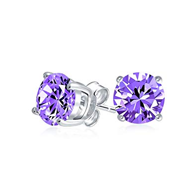 Charlie & Rose Silver Purple CZ Stud Earrings