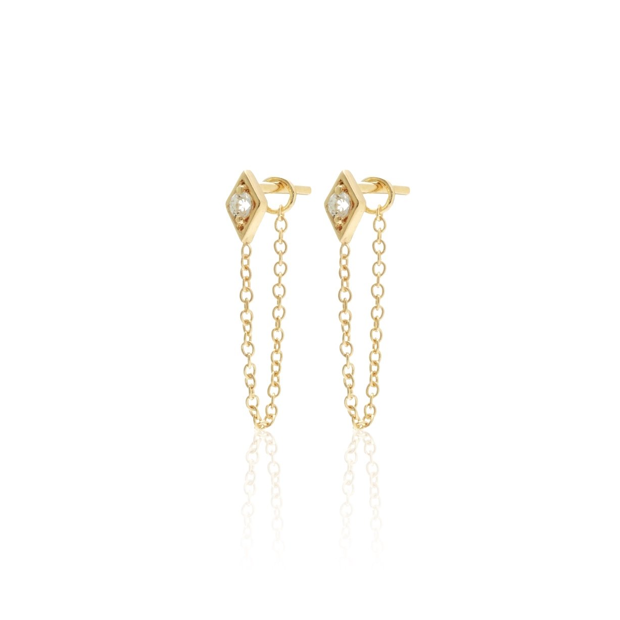 Silk&Steel Keepsake Connected Rose Quartz & Gold Earrings