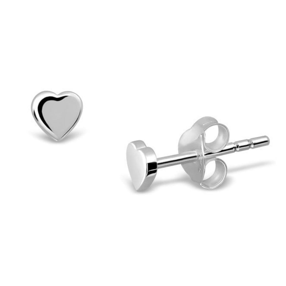 Charlie & Rose Heart Stud Earrings | Silver