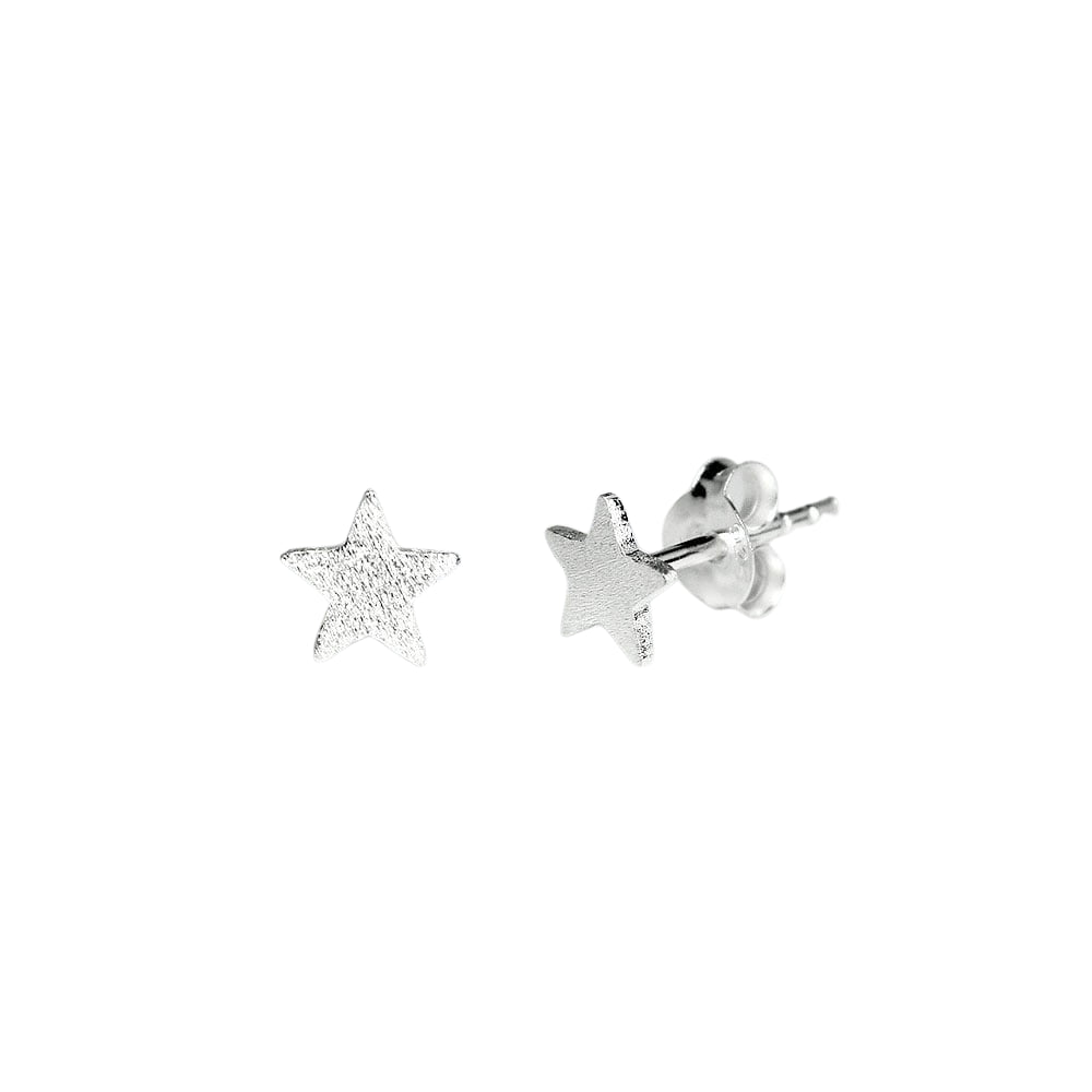 Charlie & Rose Sterling Silver Petite Star Stud Earrings