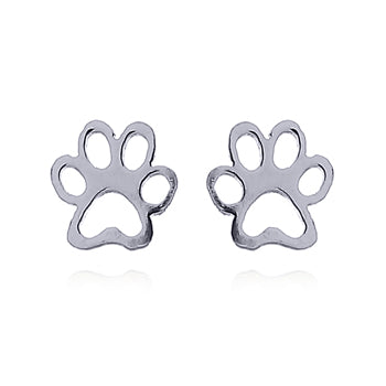 Charlie & Rose 'Impression' Paw Print Stud Earrings | SIlver