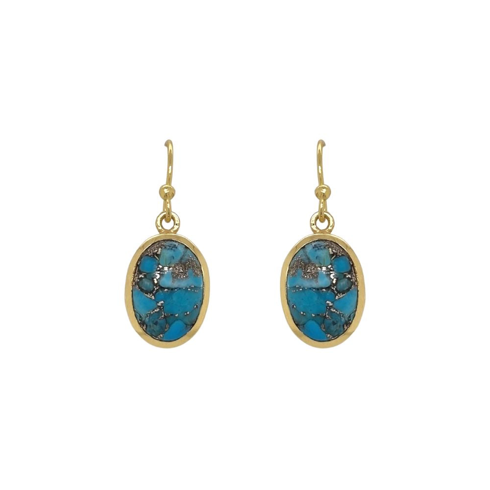 Luna 'Valetudo' Sleeping Beauty Turquoise Gold Earrings