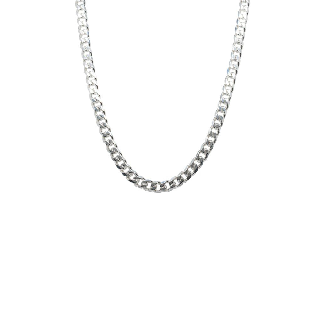 Omnia Diamond Cut Curb Sterling Silver Chain - 60cm
