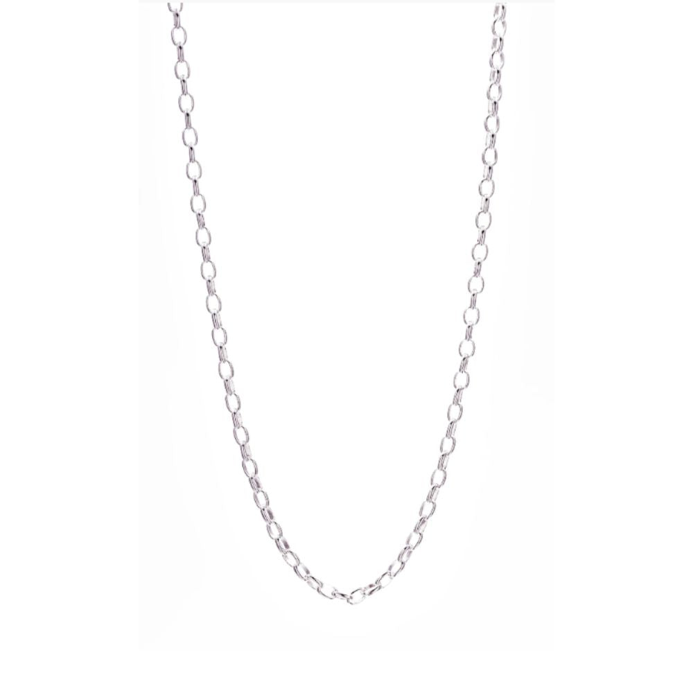 Omnia Sterling Silver Round Belcher Chain - 45cm