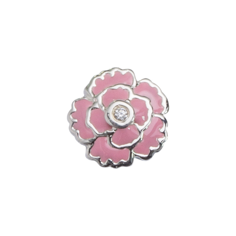 Stow January Carnation Birthflower Charm |Sterling Silver