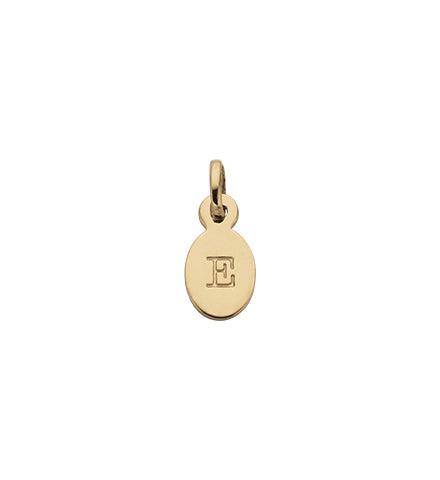 Kirstin Ash Oval Initial 'E' in Gold Vermeil