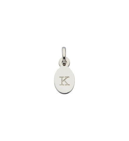 Kirstin Ash Oval Initial (K) in Silver