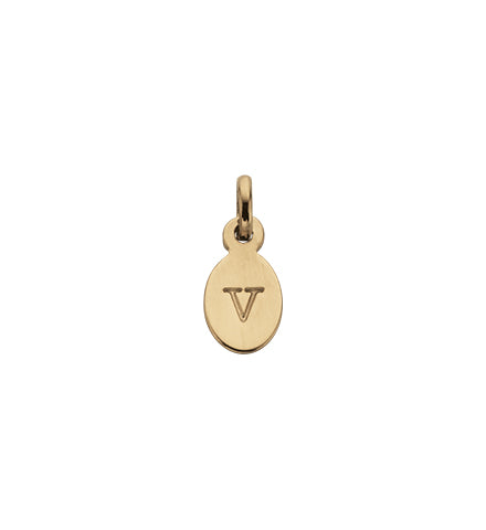 Kirstin Ash Oval Initial (V) in Gold Vermeil