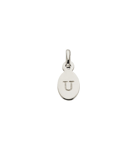 Kirstin Ash Oval Initial (U) in Silver