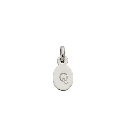 Kirstin Ash Oval Initial (Q) in Silver