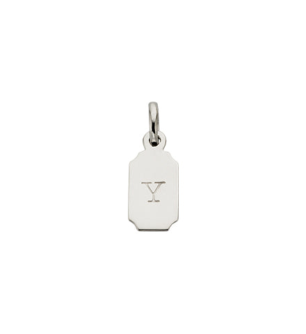 Kirstin Ash Rectangular Initial (Y) in Silver