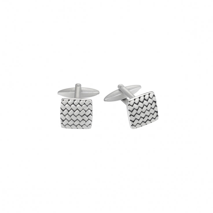 Revolution Stainless Steel Sandblasted Tyre Tread Cufflinks