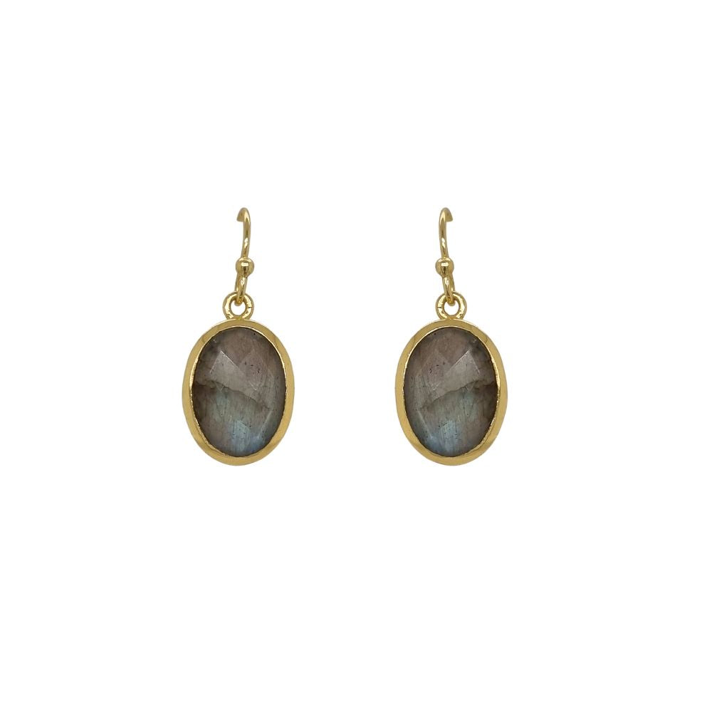 Luna 'Valetudo' Labradorite Gold Earrings