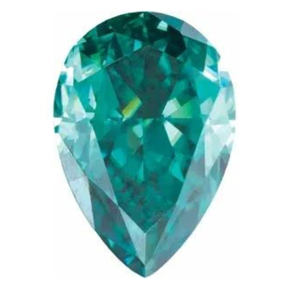 8x5mm Fancy Teal Pear Moissanite (approx 1.00ct)