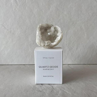 Opal & Sage - Quartz Geode (Harmony) Raw Boxed Crystal
